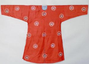 清大紅綢畫花駕衣 清大紅綢畫花駕衣