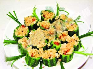 金珧蒜蓉蒸絲瓜 金珧蒜蓉蒸絲瓜