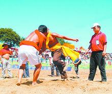 那達慕大會上的摔跤比賽