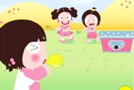 小美女吹氣球 小美女吹氣球