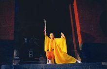 釋延皎在拍攝達摩祖師