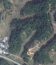 文溪村的象山（自北向南為象鼻，衛星圖）