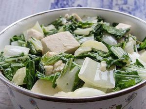 白梗菜炒豆腐 白梗菜炒豆腐