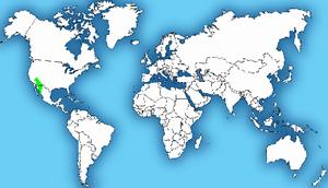 吉拉毒蜥分布圖(綠色部分)