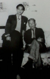 李鐵夫與弟子溫少曼（1948年）