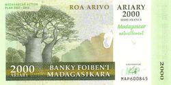 馬達加斯加行動紀念鈔2000阿利亞里