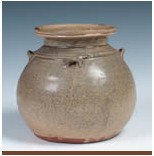 六朝越窯青瓷四系魚篰尊