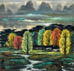 林風眠的作品《清溪》