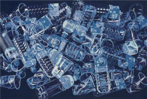 《藍色器皿》木版 54cm×80cm    2004年