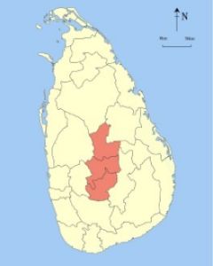 中央省於斯里蘭卡位置圖
