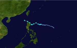 2012年颱風啟德路線圖