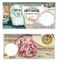 比屬剛果 100法郎 1956