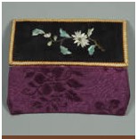 民國藍白底繡花錢袋 民國藍白底繡花錢袋