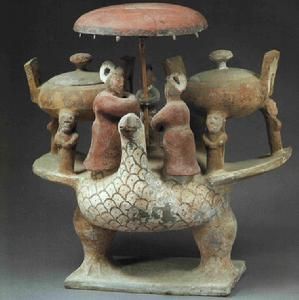 彩繪陶負鼎鳩