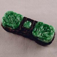 清翡翠雙龍帶鉤