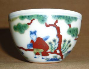 成化鬥彩高士圖杯 成化鬥彩高士圖杯