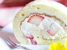 鮮奶油草莓戚風蛋糕卷