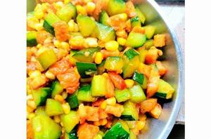 玉米火腿炒黃瓜 玉米火腿炒黃瓜