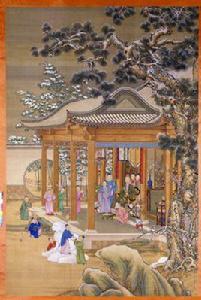 清郎世寧等弘曆雪景行樂圖軸 清郎世寧等弘曆雪景行樂圖軸