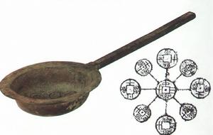 莽泉紋熨斗及紋飾拓片 莽泉紋熨斗及紋飾拓片