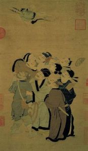 宋緙絲群仙拱壽圖 宋緙絲群仙拱壽圖