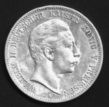 印有威廉二世頭像的硬幣