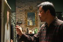 油畫家郭潤文寫生