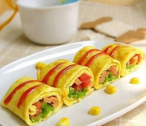 玉米起司蔬菜蛋卷 玉米起司蔬菜蛋卷