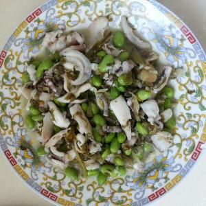 蠶豆雪菜炒目魚 蠶豆雪菜炒目魚