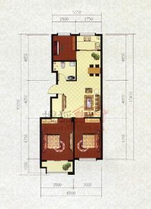 佳隆&middot;學府銘座二室二廳一廚一衛C戶型圖