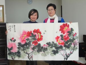 劉蘭亭（右）和朋友在一起