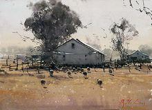 水彩畫[以水為媒介調和顏料完成的繪畫作品]