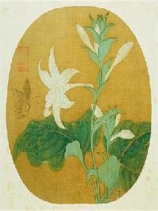 宋林椿扇面畫寫生玉簪 宋林椿扇面畫寫生玉簪