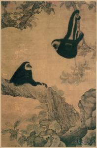 槲樹雙猿圖 槲樹雙猿圖