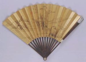 仿倪瓚山水成扇 仿倪瓚山水成扇