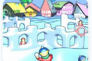 和聖誕老人打雪仗