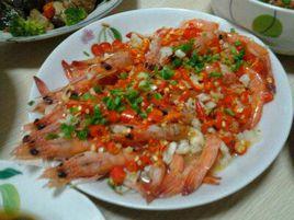 清蒸開邊蝦 清蒸開邊蝦