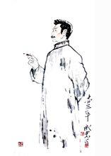 成忠臣水墨人物畫