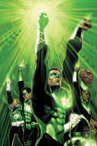 《綠燈俠：重生 #6》封面畫作（2005年5月DC漫畫），自左到右依次是蓋·加德納、凱爾·雷納、哈爾·喬丹、基洛沃格與約翰·斯圖爾特，由伊森·凡·錫楚弗繪。