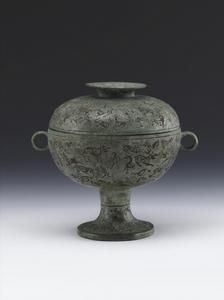 春秋鑲嵌狩獵畫像豆 春秋鑲嵌狩獵畫像豆