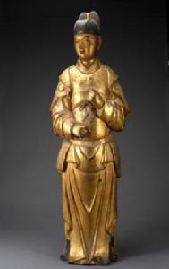 清夾紵金漆女官像 清夾紵金漆女官像