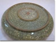 宋哥窯米黃釉五足洗 宋哥窯米黃釉五足洗