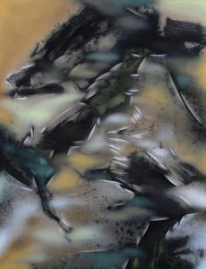 金綠相輝圖 布面水墨油彩