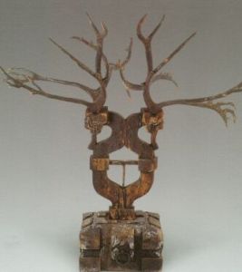 木雕雙頭鎮墓獸