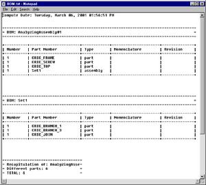 成本核算物料清單