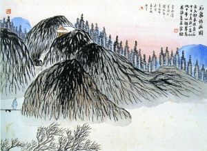 《石門二十四景圖》之《甘吉藏書圖》