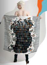 個性塗鴉彩繪絲巾