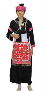 苗族青布連衣裙男盛裝