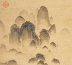 《溪山秋色圖》局部