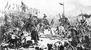 占領斯摩棱斯克後在斯摩棱斯克附近的，騎馬的國王瓦迪斯瓦夫四世。揚&middot;馬特耶科繪，原件在二戰丟失